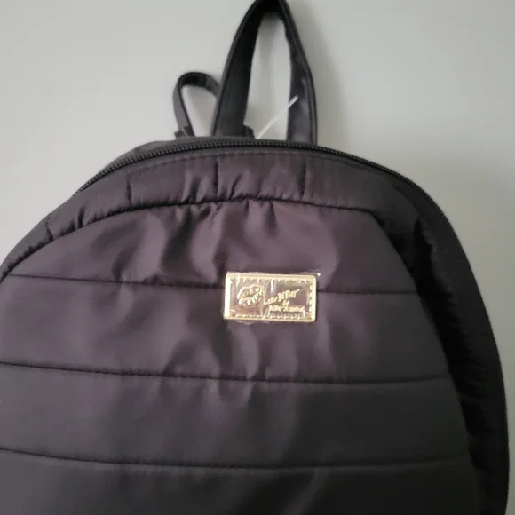 NEW WITH TAGS Black Quilted Betsey Johnson Backpack and 